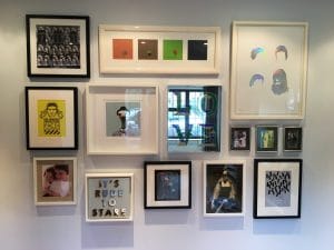 A wonderful collage or gallery wall, designed and hung by Jesse in January 2020 for a client in Buckhurst Hill, Essex/North East London.